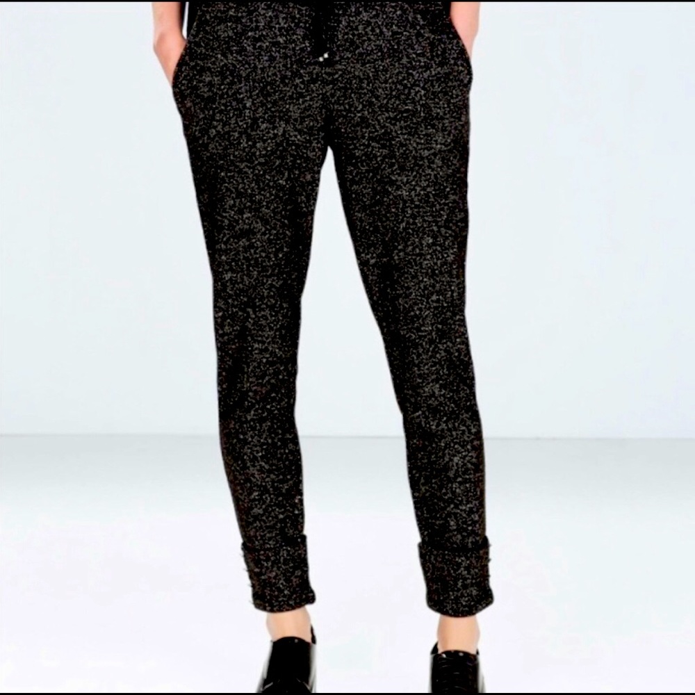 ZARA SPARKLING Black Fitted Jogger Pants